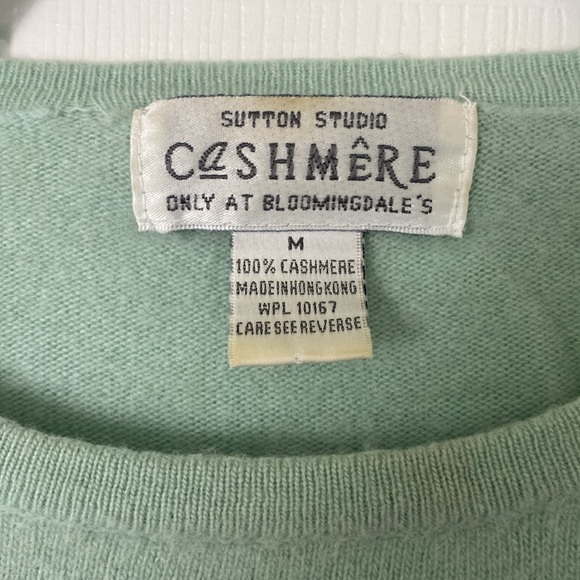 Vintage Bloomingdales Cashmere Mint Sweater Sutton Studio - Picture 2 of 7
